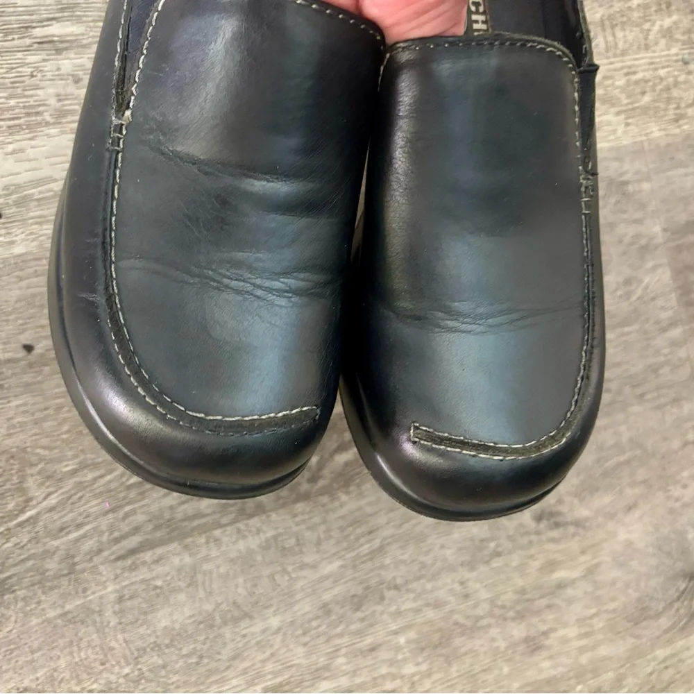 Vintage Y2K Sketchers Chunky Heel  Shoes Black Leather 7.5